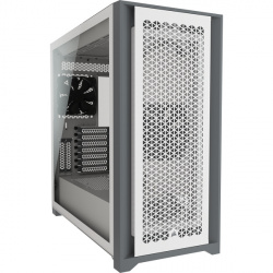 Gabinete Corsair 5000D AIRFLOW, Midi-Tower, ATX/EATX/Micro-ATX/Mini-ITX, USB 3.0, sin Fuente, 2 Ventiladores Instalados, Blanco ― Tiene un golpe en la tapa frontal. 