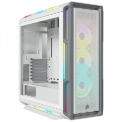 Gabinete Corsair iCUE 5000T, Midi-Tower, ATX/EATX/Micro-ATX/Mini-ITX, USB 3.0, sin Fuente, 3 Ventiladores Instalados, Blanco ― Abierto 