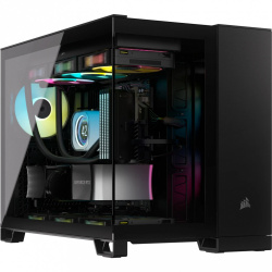 Gabinete Corsair 2500X, Midi-Tower, Micro-ATX/Mini-ITX, USB 3.0, sin Fuente, sin Ventiladores Instalados, Negro  