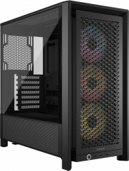 Gabinete Corsair 4000D RS ARGB, Midi-Tower, ATX/EATX/Micro-ATX/Mini-ITX, USB 3.0, sin Fuente, 3 Ventiladores Instalados, Negro 