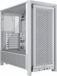 Gabinete Corsair 4000D RS, Midi-Tower, ATX/EATX/Micro-ATX/Mini-ITX, USB 3.0, sin Fuente, 3 Ventiladores Instalados, Blanco 
