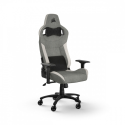 Corsair Silla Gamer T3 RUSH, hasta 120Kg, Gris/Blanco 