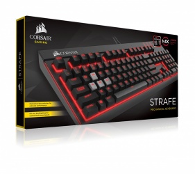 Teclado Gamer Corsair Strafe LED Rojo, Teclado Mecánico, Cherry MX Red, Alámbrico, Negro/Rojo (Español) 