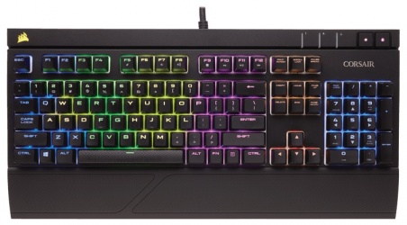 Teclado Corsair STRAFE, Mecánico, Cherry MX Silent, Alámbrico, USB, Negro (Español) 