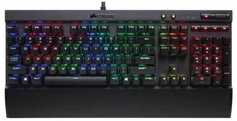 Teclado Gamer Corsair K70 Lux RGB, Teclado Mecánico, Cherry MX Red, Alámbrico, Negro (Español) 