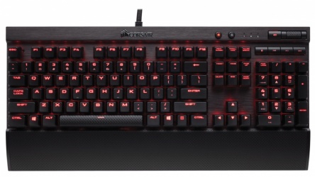 Teclado Gamer Corsair K70 LUX LED Rojo, Teclado Mécanico, Cherry MX Red, Alámbrico, Negro (Inglés) 