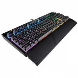 Teclado Gamer Corsair STRAFE RGB MK.2, Teclado Mecánico, Cherry MX Silent, Alámbrico, Negro (Inglés) 