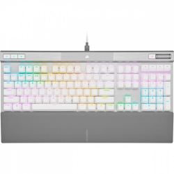 Teclado Gamer Corsair K70 RGB PRO, Teclado Mecánico, Switch OPX, Alámbrico, Blanco, (Inglés) 