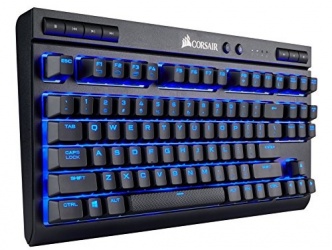 Teclado Gamer Corsair K63 LED Azul, Teclado Mecánico, Cherry MX Red, Inalámbrico, Negro (Español) 