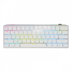 Teclado Gamer Corsair K70 PRO MINI WIRELESS 60%, Teclado Mecánico, Switch Cherry MX Red, Inalámbrico, Blanco (Inglés) 