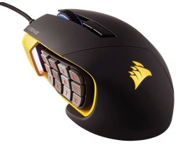 Mouse Gamer Corsair Óptico Scimitar PRO RGB, Alámbrico, USB, 16.000DPI, Negro/Amarillo 