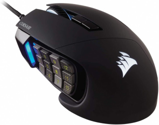 Mouse Gamer Corsair Óptico Scimitar RGB Elite, Alámbrico, USB, 18.000DPI, Negro 