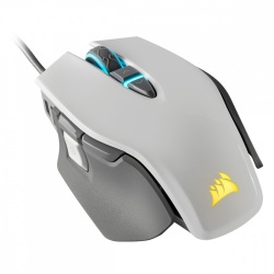 Mouse Gamer Ergonómico Corsair Óptico M65 RGB Elite, Alámbrico, USB, 18.000DPI, Blanco 