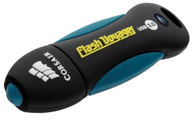 Memoria USB Corsair Voyager V2, 128GB, USB 3.0, Negro/Azul 