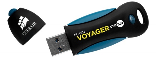Memoria USB Corsair Voyager V2, 256GB, USB 3.0, Negro/Azul 