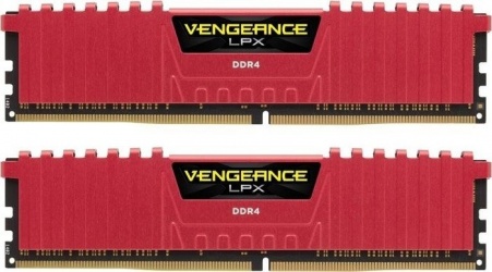 Kit Memoria RAM Corsair Vengeance LPX DDR4, 3200MHz, 16GB (2 x 8GB), Non-ECC, CL16, XMP, Rojo 