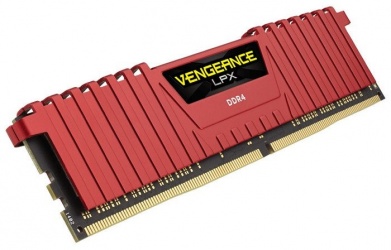 Memoria RAM Corsair Vengeance LPX DDR4, 2400MHz, 8GB, CL16, XMP, Rojo  