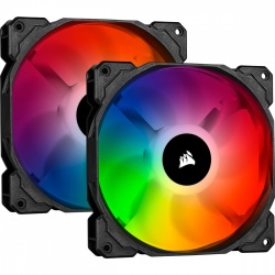 Ventilador Corsair iCUE SP140 RGB Pro, 140mm, 1150RPM, Negro - 2 Piezas, incluye Control 