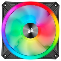 Ventilador Corsair iCUE QL120 RGB, 120mm, 1500RPM, Negro/Gris 