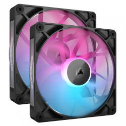 Ventilador Corsair iCUE LINK RX140 RGB, 140mm, 300 - 1700RPM, Negro - 2 Piezas ― Abierto 