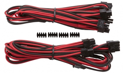Corsair Cable PCIe Hembra - 2xPCIe Hembra, 6.5cm, Rojo/Negro 