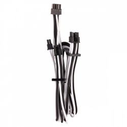 Corsair Cable Premium Conector PCIe Doble, 6.5cm, Negro/Blanco 