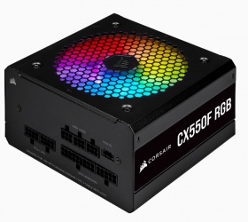 Fuente de Poder Corsair CX550F RGB 80 PLUS Bronze, 24-pines ATX, 120mm, 550W, Negro 