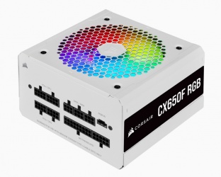 Fuente de Poder Corsair CX650F RGB 80 PLUS Bronze, 24-pines ATX, 120mm, 650W, Blanco 