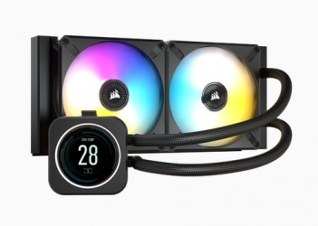 Corsair iCUE H100i Elite LCD Enfriamiento Líquido para CPU, 2x 120mm, 2400RPM 