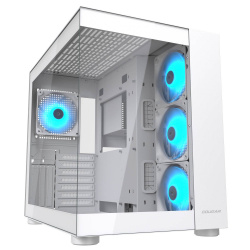 Gabinete Cougar FV150 RGB, Midi-Tower, ATX/Micro-ATX/Mini-ITX, USB 3.0, sin Fuente, 4 Ventiladores Instalados, Blanco 