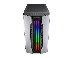 Gabinete Cougar Gemini M con Ventana RGB, Mini-Tower, Micro ATX/Mini-ITX, USB 2.0/3.0, sin Fuente, Plata 