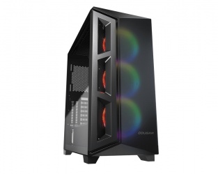 Gabinete Cougar DarkBlader X5 RGB con Ventana, Midi-Tower, Mini ITX/Micro ATX/ATX/CEB/E-ATX, USB 2.0/3.0, sin Fuente, 3 Ventiladores RGB Instalados, Negro 