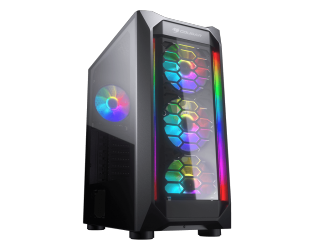 Gabinete Cougar MX410-G RGB, Midi-Tower, ATX/Micro-ATX/Mini-ITX, USB 2.0/3.0, sin Fuente, 4 Ventiladores Instalados, Negro  
