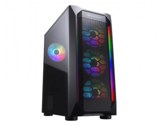 Gabinete Cougar MX410 Mesh-G RGB, Midi-Tower, ATX/Micro-ATX/Mini-ITX, USB 2.0/3.0, sin Fuente, 4 Ventiladores Instalados, Negro 