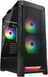 Gabinete Cougar Duoface RGB, Midi-Tower, ATX/CEB/EATX/Micro-ATX/Mini-ITX, USB 2.0/3.0, sin Fuente, 3 Ventiladores Instalados, Negro 