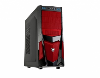 Gabinete Cougar VOLANT II RED, Midi-Tower, ATX/micro-ATX, USB 2.0/3.0, sin Fuente, Negro/Rojo 