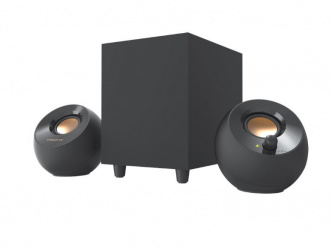 Creative Labs Bocina para Computadora Pebble Plus, Alámbrico, 2.1, 8W RMS, Negro - 3 Piezas 