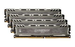 Kit Memoria RAM Crucial Ballistix Sport LT Gray DDR4, 2400MHz, 32GB (4 x 8GB), Non-ECC 