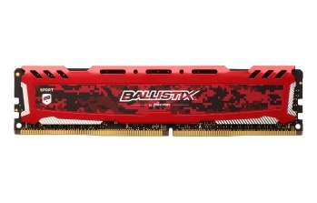 Memoria RAM Crucial Ballistix Sport LT Red DDR4, 2400MHz, 8GB, Non-ECC, CL16, XMP 