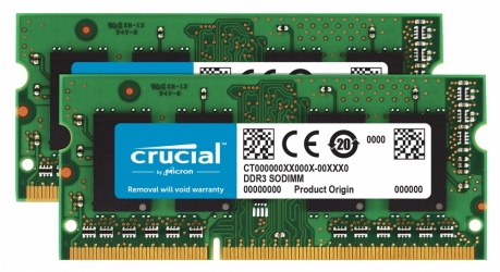 Kit Memoria RAM Crucial CT2K8G3S160BM DDR3, 1600MHz, 16GB (2 x 8GB), Non-ECC, CL11, SO-DIMM 