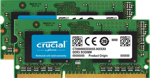 Kit Memoria RAM Crucial DDR3L, 1866MHz, 16GB (2 x 8GB), Non-ECC, CL13, SO-DIMM 