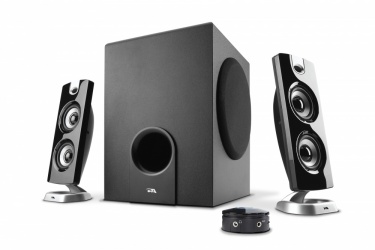 Cyber Acoustics Bocinas con Subwoofer y Control Pod CA-3602, 62W PMPO, Alámbrico, Negro/Plata 