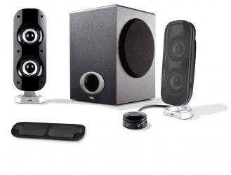 Cyber Acoustics Bocinas con Subwoofer y Control Pod CA-3810, 76W PMPO, Alámbrico, Negro 