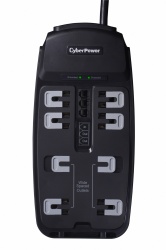 CyberPower Supresor de Tensión CSP806T, 8 Contactos, 2250 Joules 