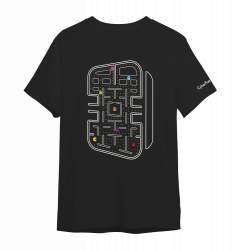 Playera Retro Gamer Negra, Algodón Peinado, Unisex, talla Mediana 