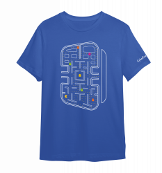 Playera Retro Gamer Azul, Algodón Peinado, Unisex, talla Extra Grande 
