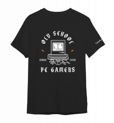 Playera Old School Negra, Algodón Peinado, Unisex, talla Extra Grande 