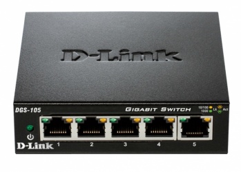 Switch D-Link Gigabit Ethernet DGS-105, 5 Puertos 10/100/1000Mbps, 10Gbit/s, 2000 Entradas - No Administrable 