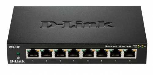 Switch D-Link Gigabit Ethernet DGS-108, 8 Puertos 10/100/1000Mbps, 16Gbit/s, 8000 Entradas - No Administrable 