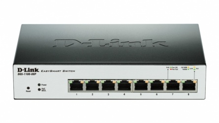 Switch D-Link Gigabit Ethernet Smart DGS-1100-08P, 8 Puertos 10/100/1000Mbps, 16 Gbit/s, 8000 Entradas - Administrable 